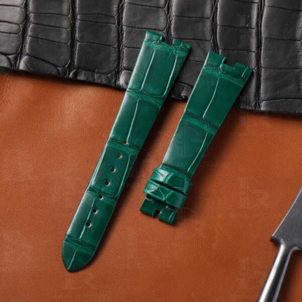 Custom Genuine alligator crocodile green alligator leather strap for Bvlgari B Zero1 watch band replacement for sale