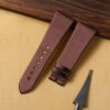 Custom Cartier Tank Divan Brown satin leather watch strap band replacement 24mm 26mm 29mm for sale at a low price