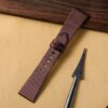Custom Cartier Tank Divan Brown satin leather watch strap band replacement 24mm 26mm for sale at a low price