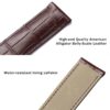 Water-resistant calfskin leather linning and genuine alligator material