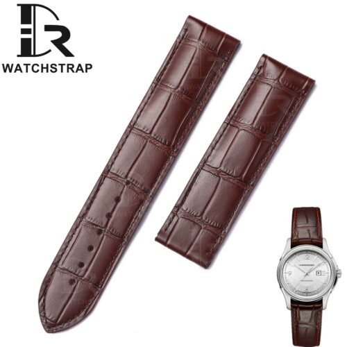 Custom Brown leather strap & watch band replacement for Hamilton Jazzmaster, American Classic, Khaki Aviation with 20mm 22mm 23mm