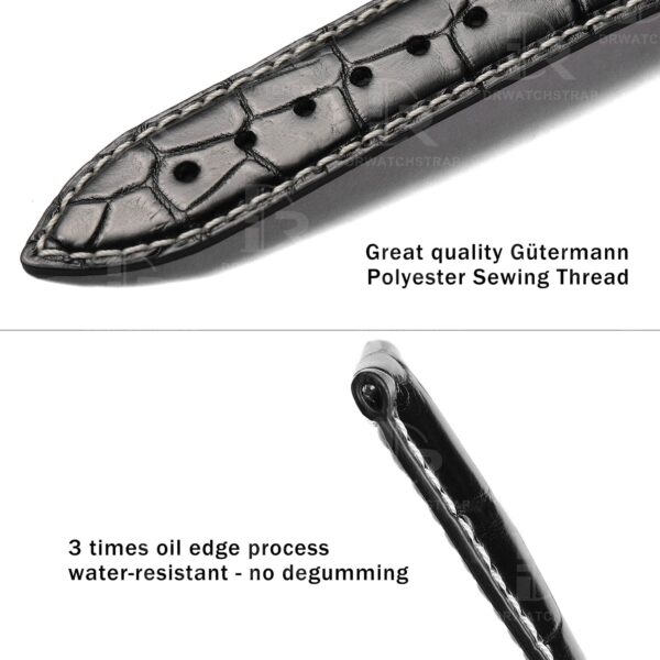 handmade replacement watchbands for Breguet Classique Moonphase Automatic 5177 5904 5967 Black leather watch straps 19mm 20mm 21mm 22mm for sale