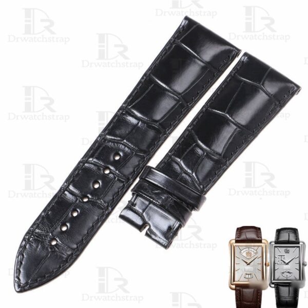 Genuine best quality Belly-scale black custom handmade Piaget watch leather band & strap replacement for Piaget Black Tie G0A32121/32120 luxury watch for sale from DRWatchstrap - Shop the crocodile watch straps online at a low price