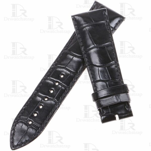 Genuine best quality Belly-scale black custom handmade Piaget watch leather band & strap replacement for Piaget Black Tie G0A32121/32120 luxury watch for sale from DRWatchstrap - Shop the crocodile watch straps online at a low price