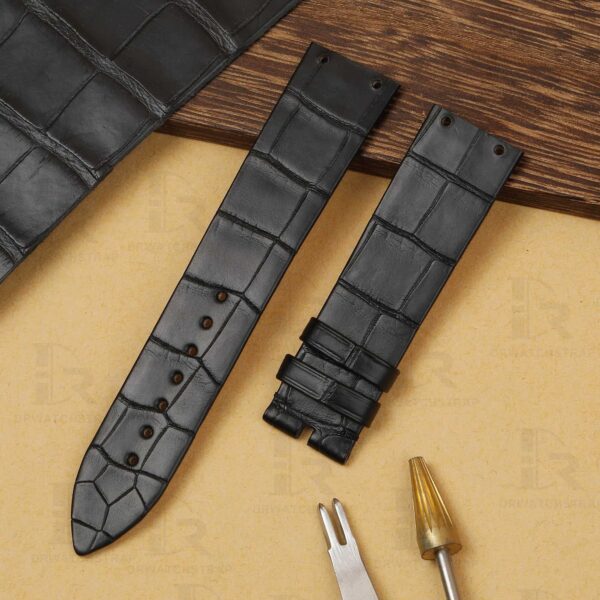 Buy custom Piaget Limelight Magic Hour Black leather watch band 20mm for sale (1)