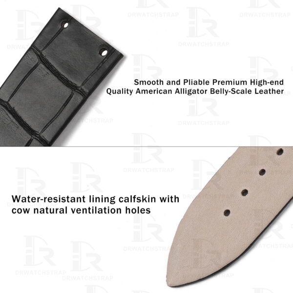 Buy custom Piaget Limelight Magic Hour Black leather watch straps 20mm for sale (3)