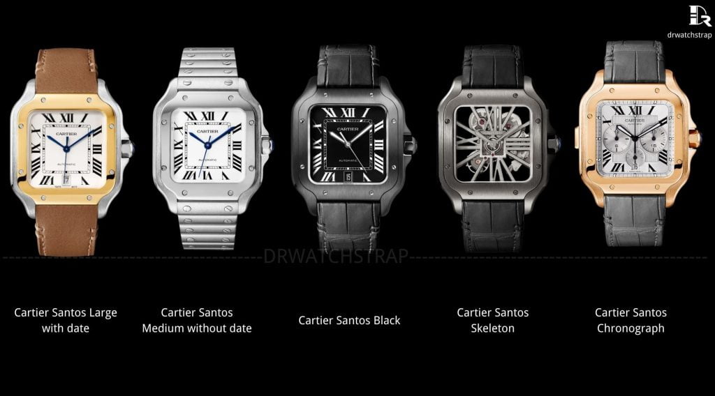 Cartier Santos Medium Large Skeleton watch size guide