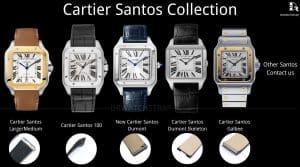 Custom handmade leather watch straps for Cartier Santos Collection