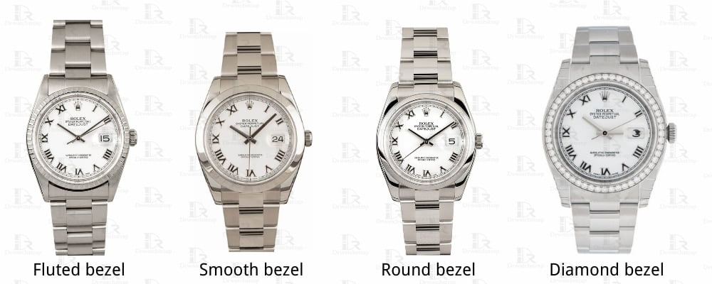 Rolex Datejust Bezel parts name Round bezel fluted bezel smooth bezel and diamond bezel