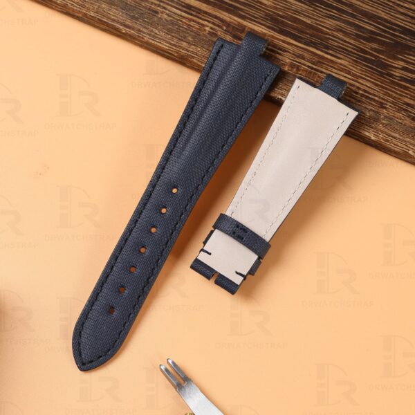 Custom high end quality blue nylon canvas replacement watch strap watch band for Bvlgari Diagono Aluminium al38a L3276 watch from DRWatchstrap online Shop the handmade nylon strap with the best kevlar canvas material at a low price