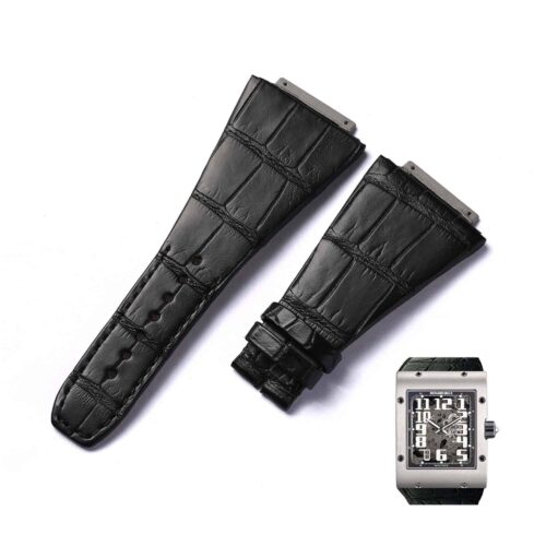 Buy custom Richard Mille RM 016 Black leather straps replacement for sale