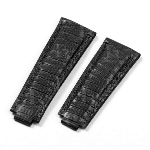 Buy custom Rolex Daytona Black Lizard leather strap 20mm handmade watchband