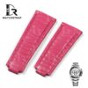 Buy custom Rolex Daytona Pink Lizard leather strap 20mm handmade watch band (1)