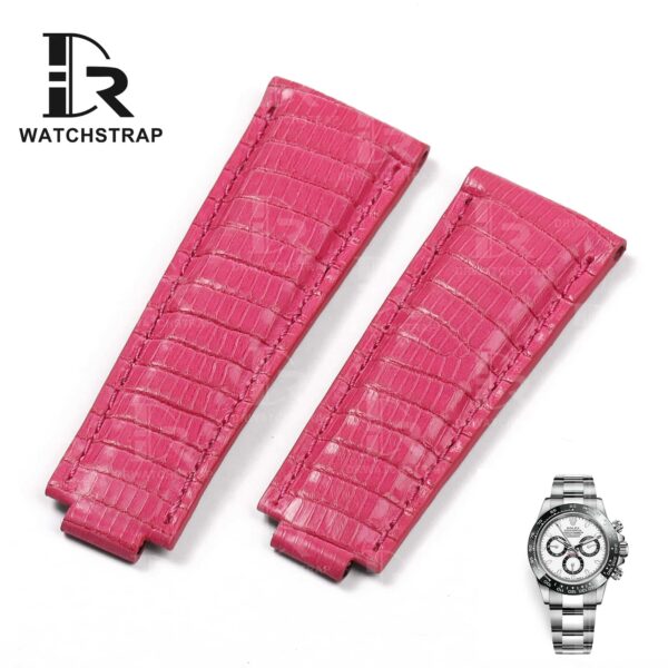 Buy custom Rolex Daytona Pink Lizard leather strap 20mm handmade watch band (1)