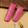 Buy custom Rolex Daytona Pink Lizard leather strap 20mm handmade watchbands