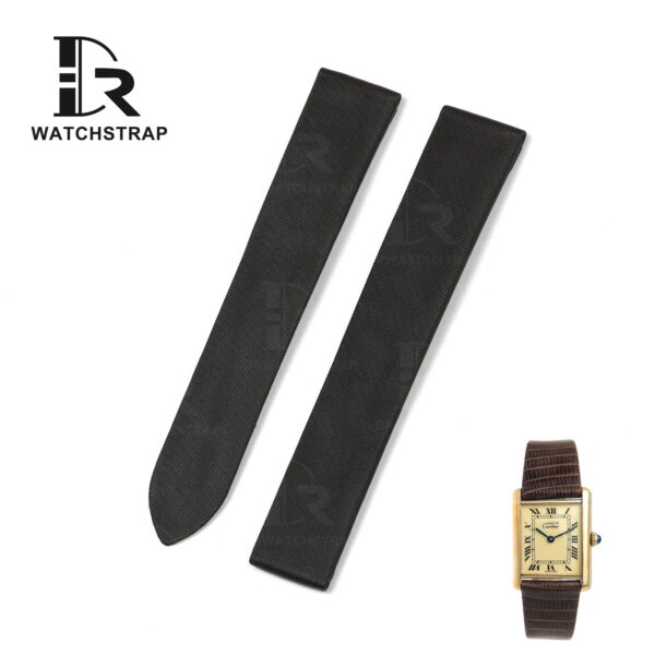 Custom Cartier black leather strap for sale satin watchstraps (1)