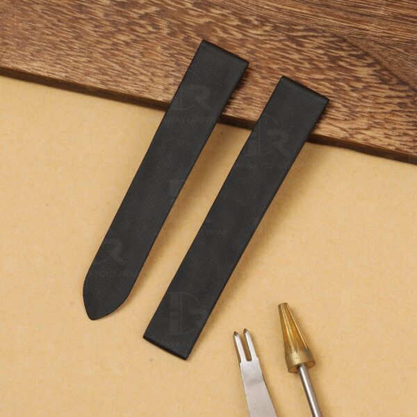 Custom Cartier black leather strap for sale satin watchstraps (2)