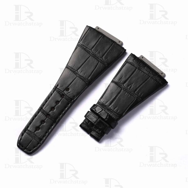 Custom Richard Mille RM 016 Black leather watch straps watchband replacement for sale (1)