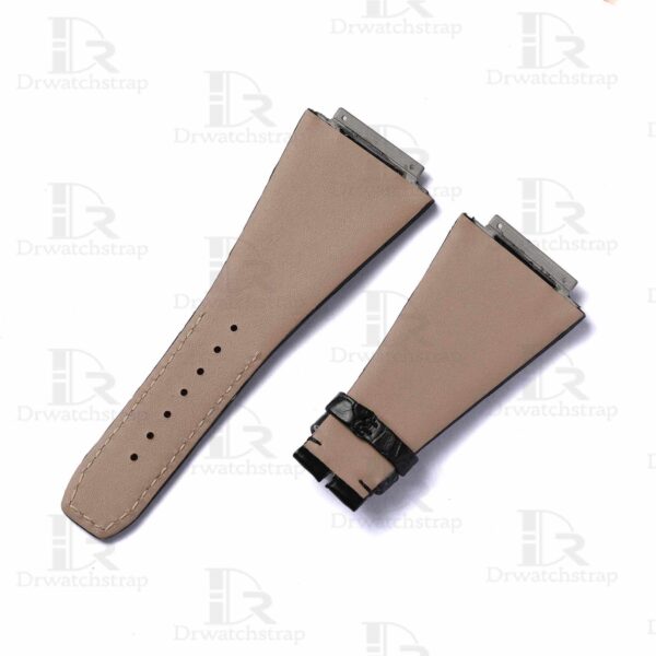 Custom Richard Mille RM 016 Black leather watch straps watchband replacement for sale (2)