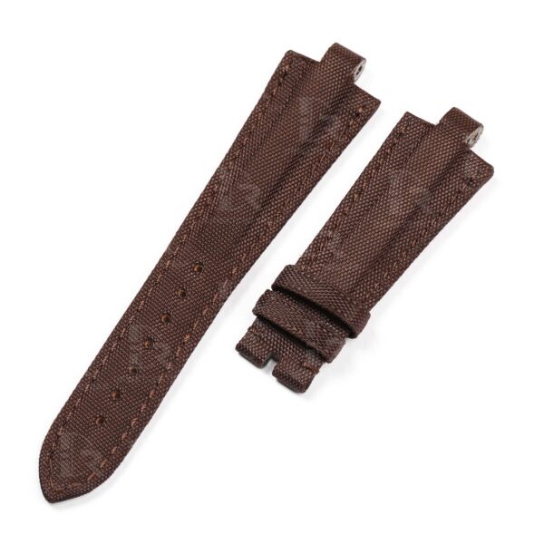 Custom high-end quality Brown nylon canvas replacement watch strap & watch band for Bvlgari Diagono Aluminium al38a L3276 watch from DRWatchstrap online - Shop the handmade nylon strap