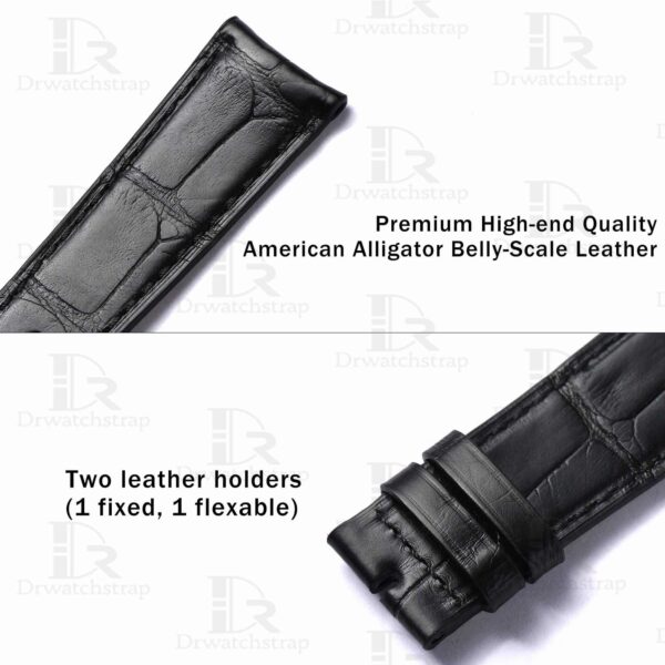 Custom jaeger lecoultre master compressor Black leather watchband 20mm 21mm for sale (3)