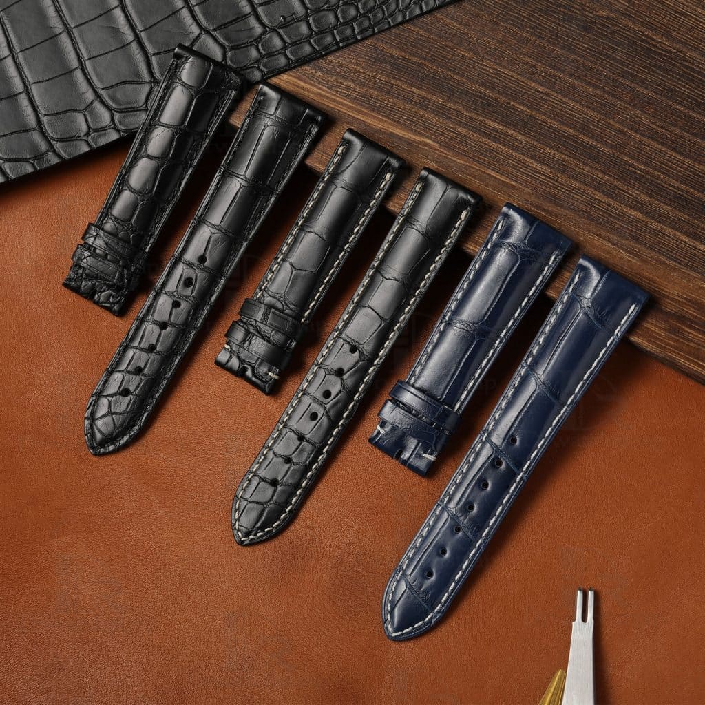 Custom longines Blue leather watch strap 21mm for sale (2)