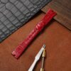 buy custom Bvlgari B.zero1 Red leather watch strap 18mm for sale (2)
