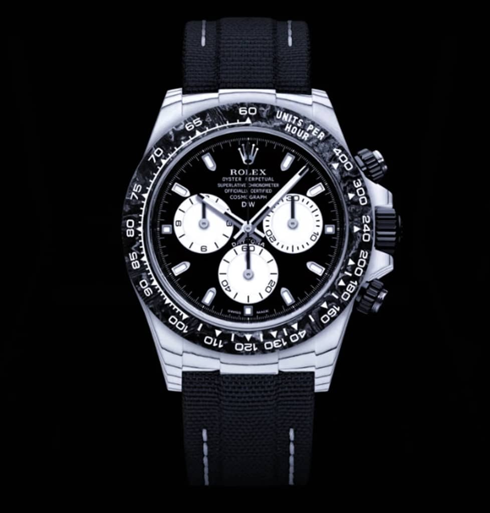 rolex daytona carbon leather watch strap