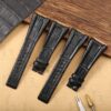 Buy Custom replacement alligator Black leather watch strap for Bvlgari Ergon luxury watc