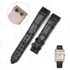Buy custom Black alligator leather watch straps for Jaeger Lecoultre JLC Reverso Squadra Lady Duetto Watch