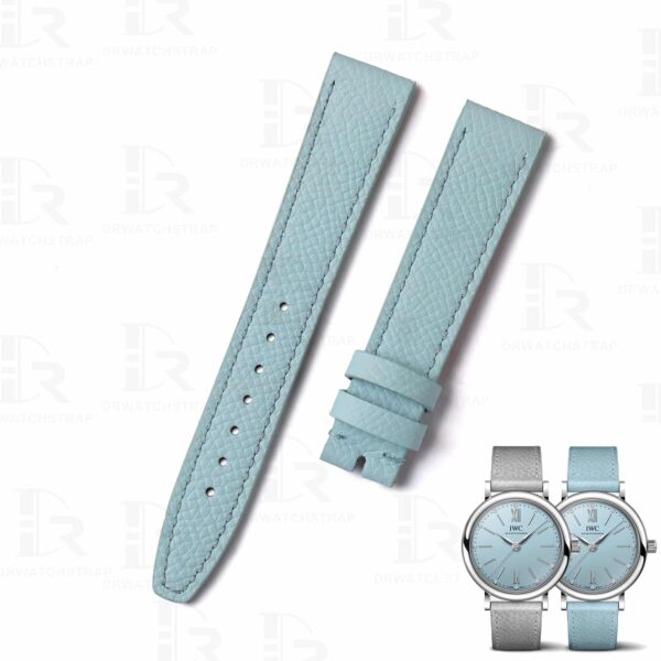 Custom Epsom Tiffany Blue leather watch strap replacement for Portofino / Portuguese / Big Pilot's watches from DR Watchstrap Epsom leather watch strap for IWC