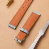 Custom Epsom Tiffany Blue leather watch strap replacement for Portofino / Portuguese / Big Pilot's watches from DR Watchstrap Water-resistant premium calfskin leather material of linning buttom