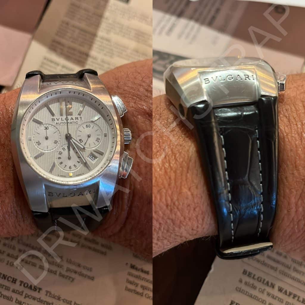 Custom alligator leather watch band for Bvlgari Ergon strap