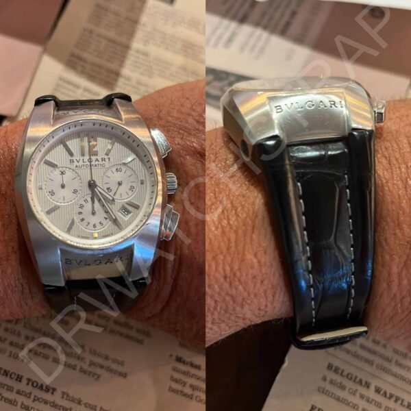 Custom alligator leather watch band for Bvlgari Ergon strap