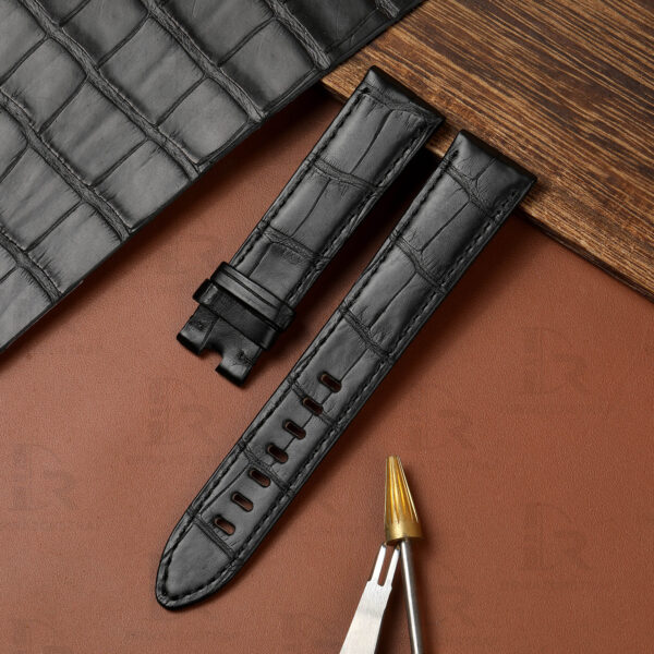 Genuine American Alligator Belly-Scale leather strap for Montblanc Timewalker