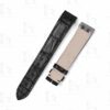 Custom Black genuine alligator leather watch strap and quickswitch watch band replacement for Jaeger Lecoultre JLC Reverso Squadra Lady Duetto luxury watch