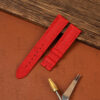 Premium Red Epsom leather watch strap replcament for Cartier Tank & Ronde Solo