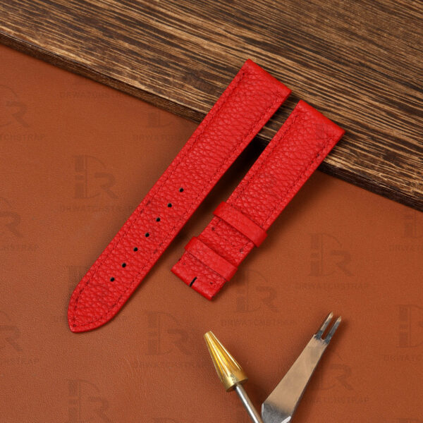Premium Red Epsom leather watch strap replcament for Cartier Tank & Ronde Solo
