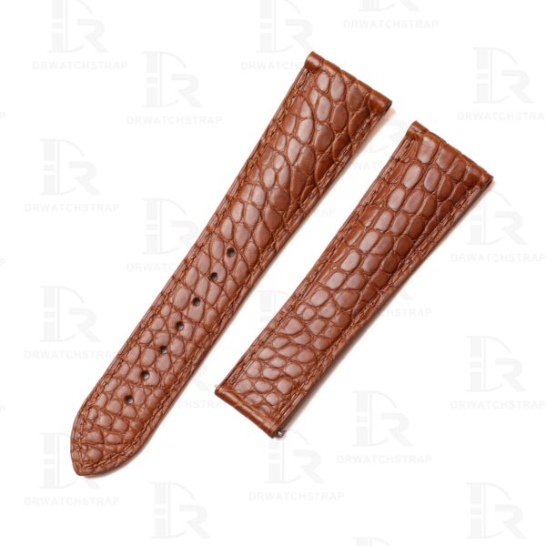 Buy custom cartier tank Must de Cartier Brown leather watch band 16mm 17.5mm 18mm 20mm 23mm handmade for sale
