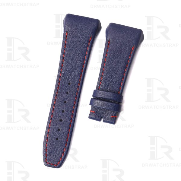 Custom premium calfskin Dark blue leather watch straps watch bands replacement for Franck Muller Vanguard V45 V41 V32 luxury watches