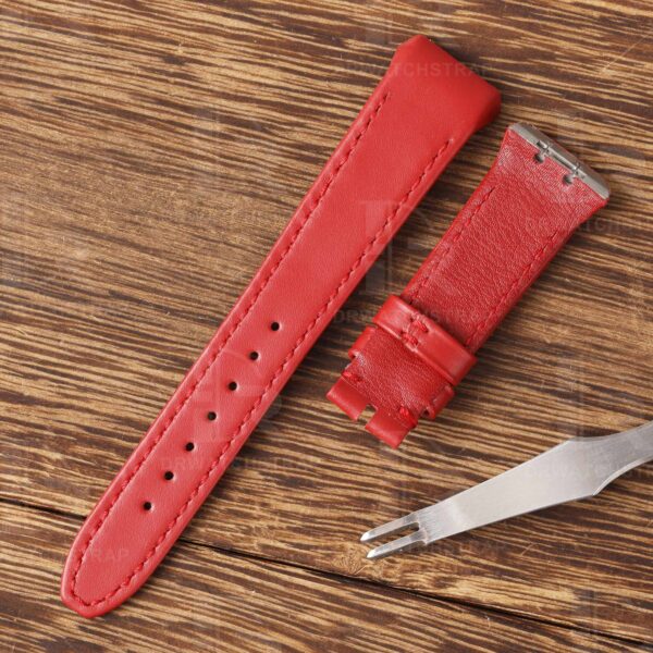 Custom premium calfskin Red leather watch straps & watch bands replacement for Franck Muller Vanguard V45 V41 V32 luxury watches (2)