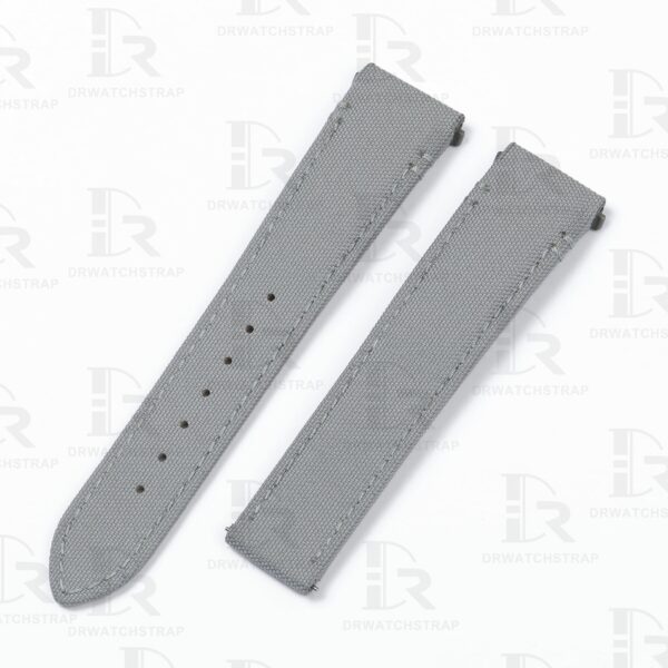 Quickswitch custom replacement Grey canvas watch strap for Cartier Santos luxury watch