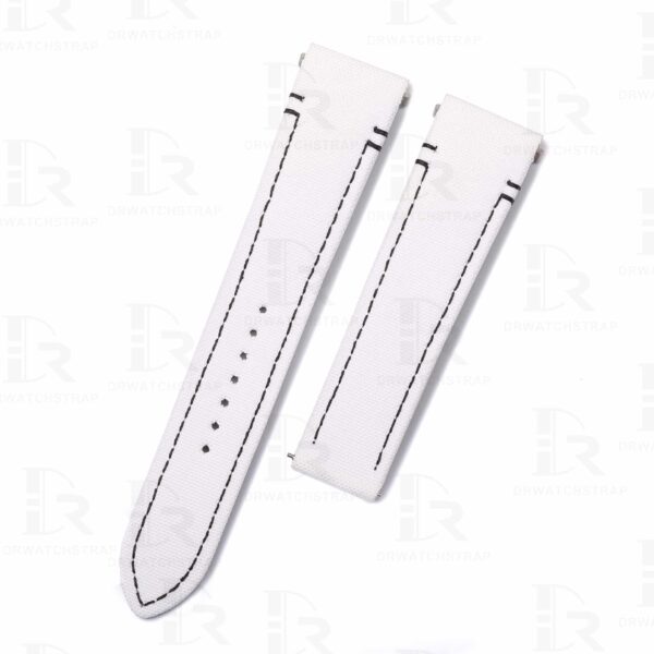 Quickswitch custom replacement White canvas watch strap for Cartier Santos luxury watch