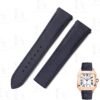 Custom Quickswitch replacement blue Canvas nylon leather watch strap watch band for Cartier Santos Medium 35mm Large 40mm watch