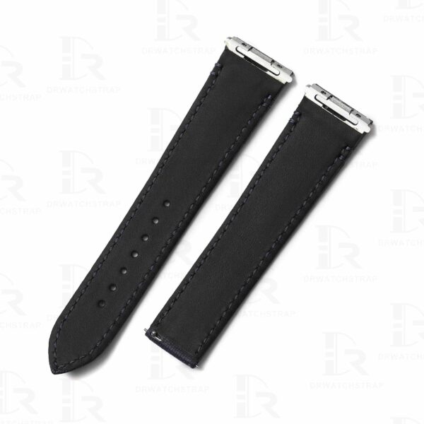 Custom Quickswitch replacement blue Canvas nylon leather watch strap watch band for Cartier Santos Medium 35mm Large 40mm watch