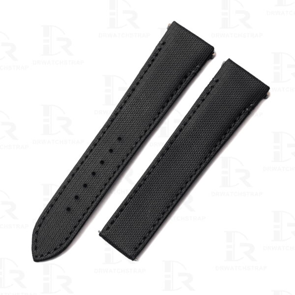 Quickswitch custom canvas nylon black watch strap replacement for Cartier Santos
