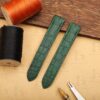 Buy Custom Quickswitch alligator Matte Green leather watch strap replacement for Cartier Santos Dumont medium large watch (2)