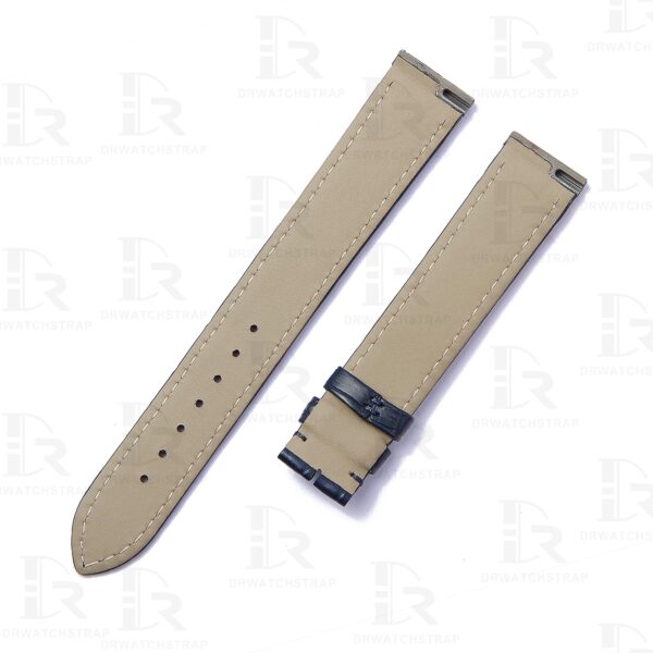 Buy Custom Quickswitch alligator blue leather watch strap replacement for Cartier Santos Dumont medium large watch (2)