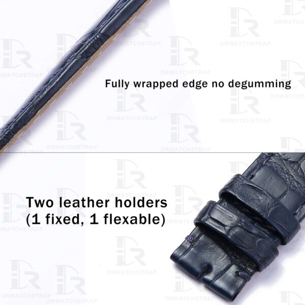 Buy Custom Quickswitch alligator blue leather watchbands replacement for Cartier Santos Dumont medium large watch (2)