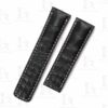 Custom alligator Black leather watch strap 20mm 22mm for Breitling Navitimer straps (2)
